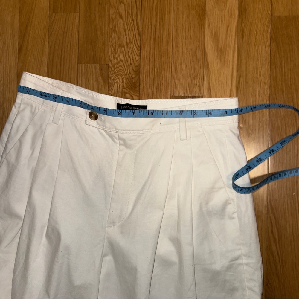 BANANA REPUBLIC LINEN-BLEND WIDE-LEG PANT NWOT. SIZE 8. CREAM/OFF-WHITE COLOR. - Picture 5 of 7